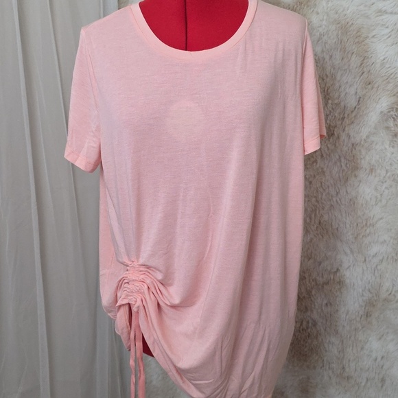 St. John's Bay Tops - St. John's Bay Active XL Pink Ruched Side Tunic Top Adjustable Drawstring Short